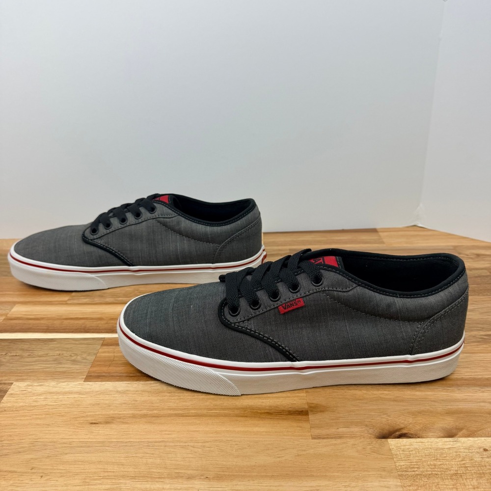 Vans Atwood Textile Dark Grey Red Mens Skate Shoes Size 11 - Picture 4 of 9